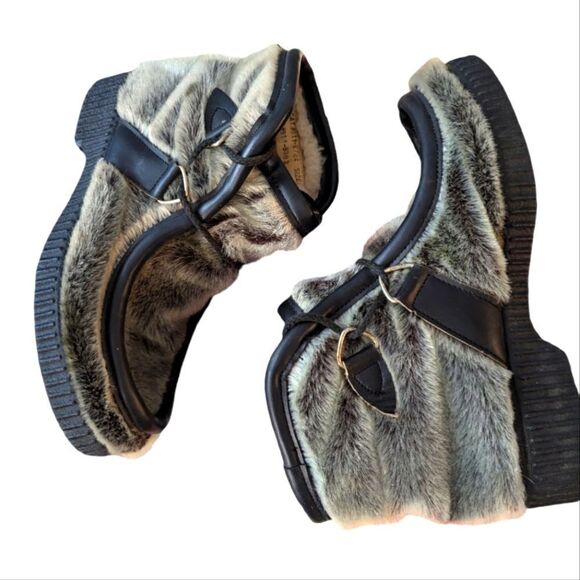 Men's 70s Vintage‎ rugged faux fur boots size 7 - Picture 1 of 7